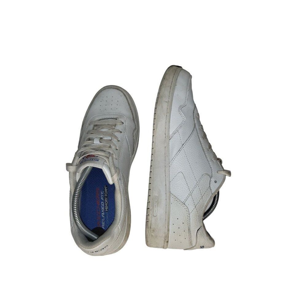 Skechers Tedder Sneakers Men Sz 10 White‎ Paysted Lace Up Walking Classic - Picture 7 of 8